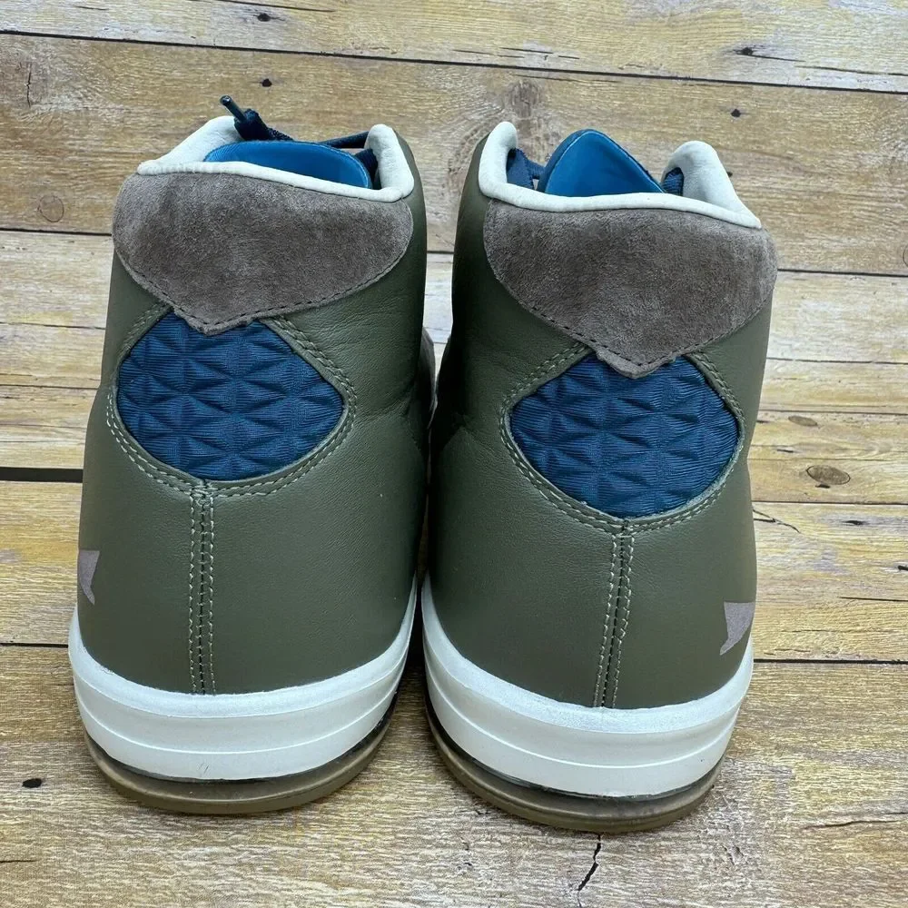 XB ROCKET BRANDBLACK MEN'S LEATHER SNEAKERS OLIVE ANKLE SHOES BOOTS SIZE 10 $269